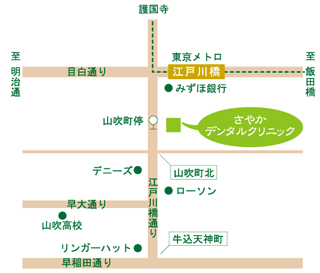 江戸川橋駅からのアクセス地図